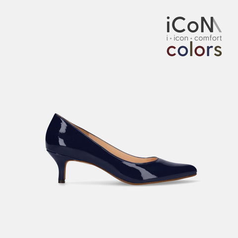 2024AW：iCoN COLORS：ポインテッドトゥ エナメル パンプス（C57171）クラシックネイビー/mamian（マミアン）