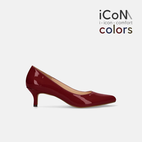 2024AW：iCoN COLORS：ポインテッドトゥ エナメル パンプス（C57171）ワインE/mamian（マミアン）