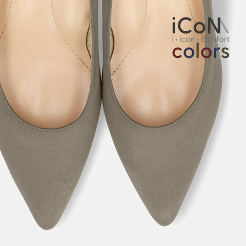 Basic Item SALE10%OFF：2024AW：iCoN COLORS：ポインテッドトゥ スエード パンプス（C57172）グレージュS/mamian（マミアン）