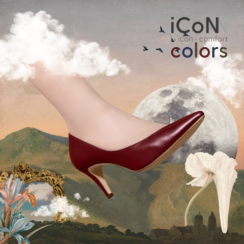 ラストワン20%OFF：2024AW：iCoN COLORS：ポインテッドトゥ スムース パンプス（C76533）ワイン/mamian（マミアン）