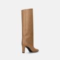 2026AW：ワイドシャフト ロングブーツ（m81007）ベージュ/mamian（マミアン）