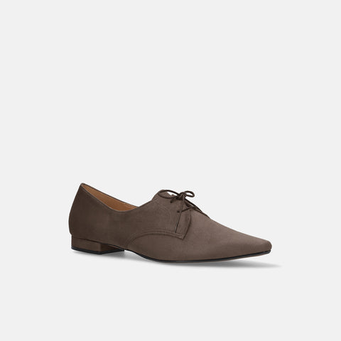 予約：2026AW：スクエアトゥ レースアップ ドレスシューズ（2000）グレージュS/mamian（マミアン）