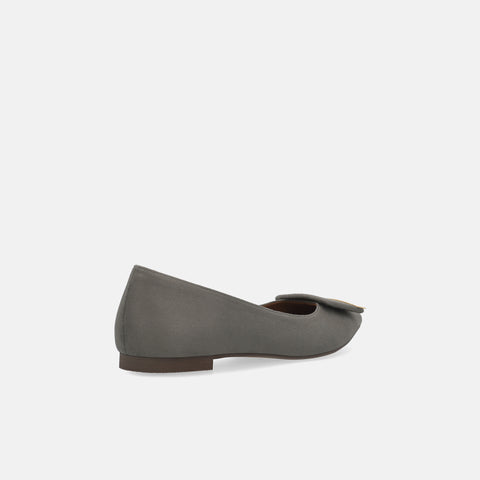 2025AW：アクセントバックル フラットシューズ（m17006）チャコールS/mamian（マミアン）