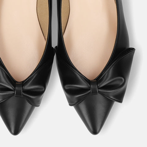 2025AW：リボンフラットシューズ（m17052）ブラック/mamian（マミアン）