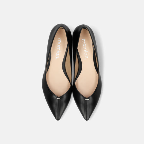 予約：メタルパーツ フラットシューズ（m17064）ブラック/mamian（マミアン）