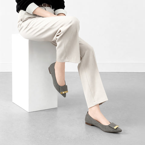 2023SS: Accent Buckle Flat Shoes (m17006) Black