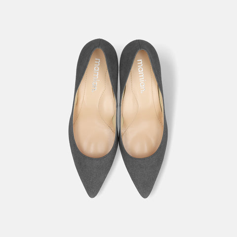 15% OFF: iCoN COLORS: Pointed toe suede pumps (C76532) Charcoal S