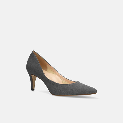 15% OFF: iCoN COLORS: Pointed toe suede pumps (C76532) Charcoal S