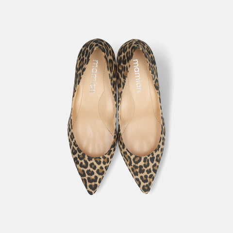 ラストワン2025AW：iCoN COLORS：ポインテッドトゥ スエード パンプス（C76532）レオパードS/mamian（マミアン）