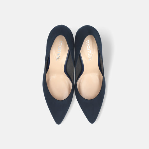 ラストワン2025AW：ポインテッドトゥ パンプス（m81001）ネイビーS/mamian（マミアン）