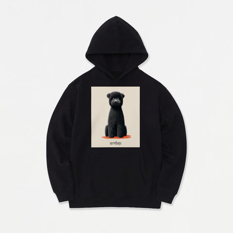 予約：urday【dog】アートワークスウェットプルパーカ（u-a-spk-0001-07）ブラック