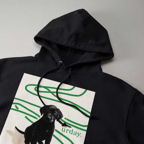 予約：urday【cat】アートワークスウェットプルパーカ（u-a-spk-0001-01）ブラック