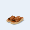 限定特価3,490円：【ユニセックス】厚底 プラットフォーム クロス サンダル（m10bn07）キャメル/mamian（マミアン）